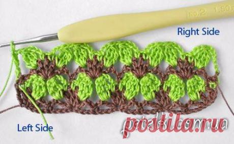 Узор крючком *Незабудки* - мастер-класс