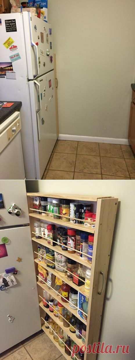УДОБНЫЕ ПОЛОЧКИ НА КУХНЮ В УКРОМНОМ МЕСТЕ — Своими руками