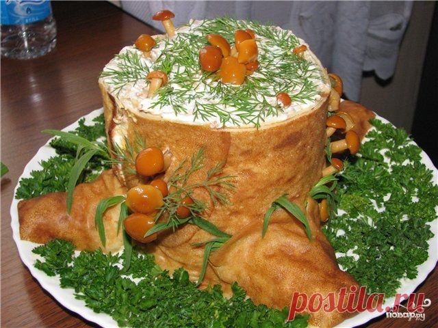 Салат "Пенек" с опятами - пошаговый кулинарный рецепт с фото на Повар.ру