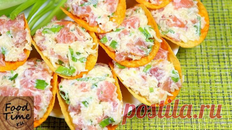 Рыбная начинка для закуски на чипсах
