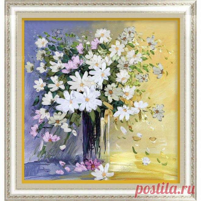 50X48 см Белые ромашки DIY Лента Вышивка Мода 3d Печати Вышивки Крестом Комплект Рукоделие Незавершенной Украшения Дома Ремесел подарок купить на AliExpress
