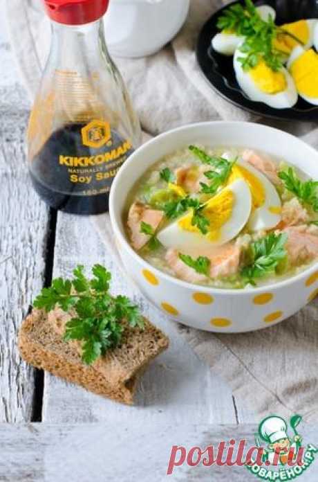 Пшенный суп с семгой и молодой капустой .+(без соуса)
