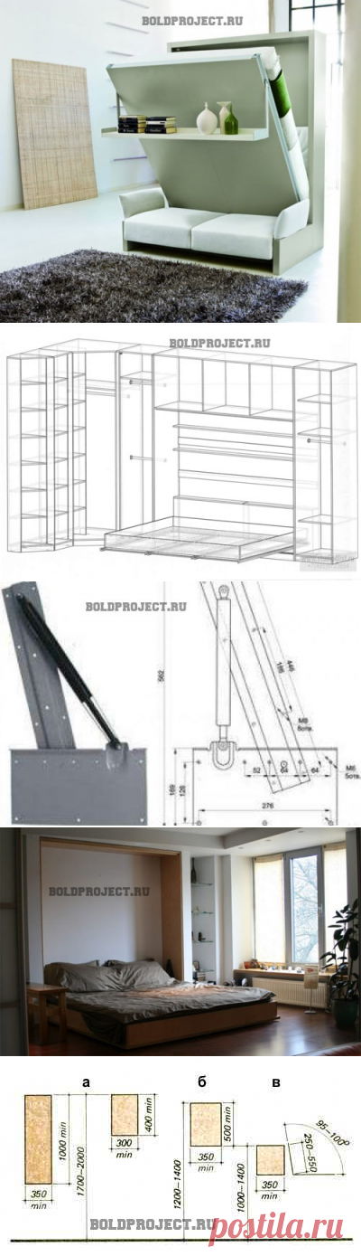 Откидная кровать своими руками - схемы и чертежи