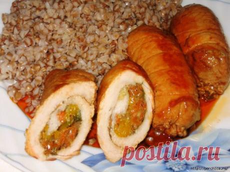 Свиные рулетики с овощами