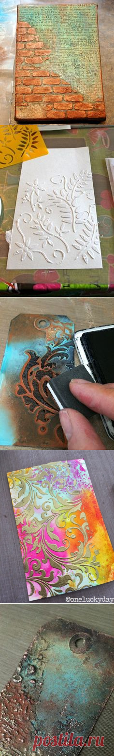 (116) http://www.oneluckyday.net/2015/03/texture-paste-test-run.html | Técnicas de Pintura