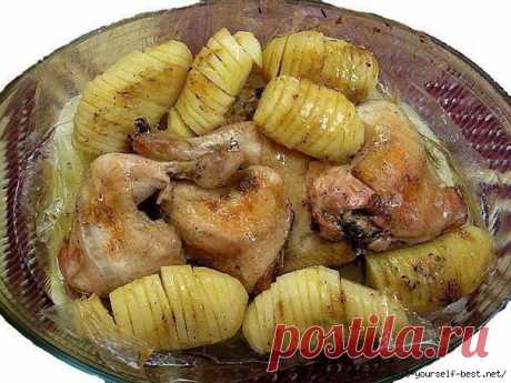 Курица с картошкой в рукаве