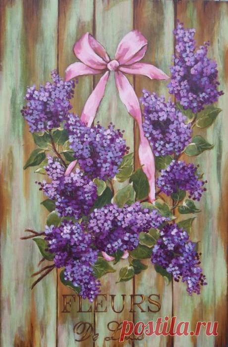 French country sign cottage chic decor lilac painting country wall decor