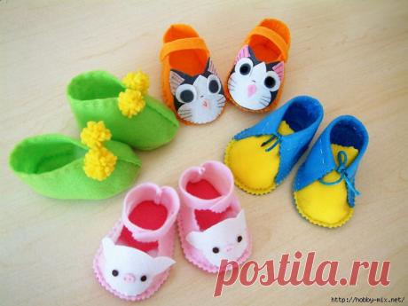 Прелестная обувь из фетра для малышей. Идеи, выкройки. | Варварушка-Рукодельница