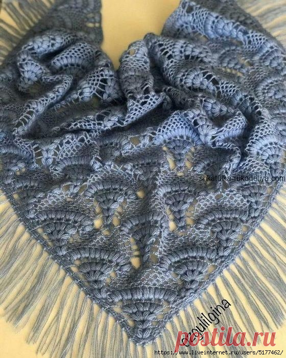 Узор для шали крючком 