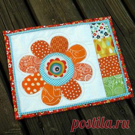flower power mug rug | Flickr - Photo Sharing!