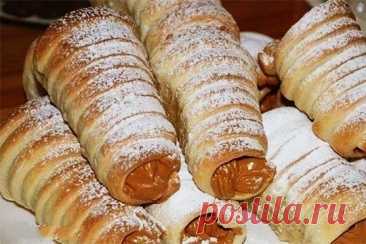 Трубочки с вареной сгущенкой — Домашняя кулинария