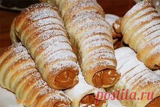 Трубочки с вареной сгущенкой — Домашняя кулинария