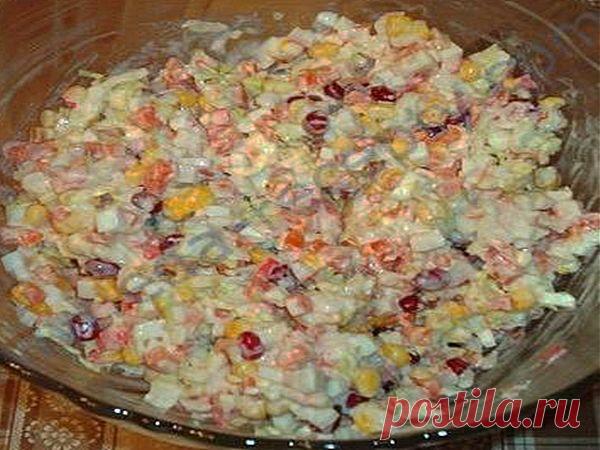 Оцените очень простой, но очень вкусный салатик!
"Салат из крабовых палочек и кукурузы" Рецепт на сайте...