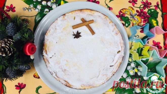 Пирог с яблоками и творожным кремом Кулинарный рецепт