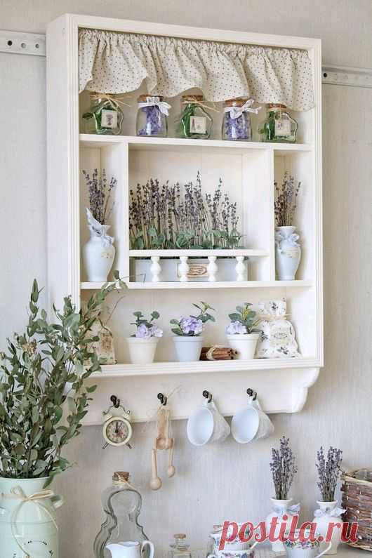 Полка для кухни белая серия Душистая лаванда – заказать на Ярмарке Мастеров – LXLQ0RU | Полки, Барнаул