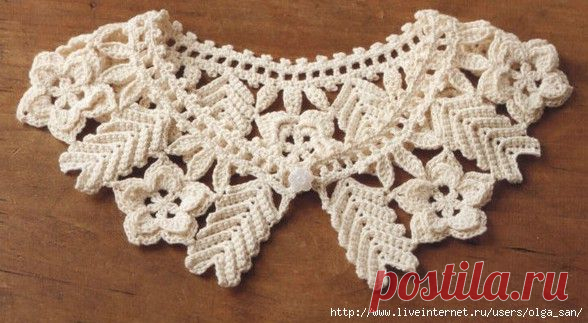 Воротник "Ирландские мотивы" крючком.