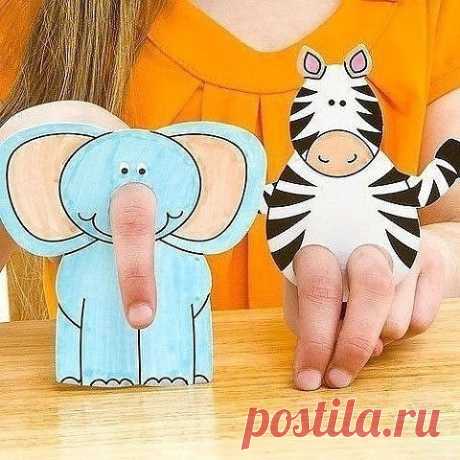 Раскраска для пальчикового театра детскими руками