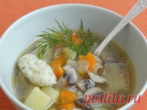 Рецепт постного супа с фасолью и клецками