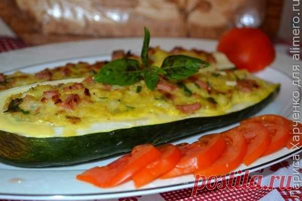 Фаршированные лодочки из цуккини