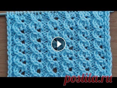 Самый красивый и несложный узор спицами для маечки, топа, кофточки. Красивый ажурный узор спицами для женских детских изделий....