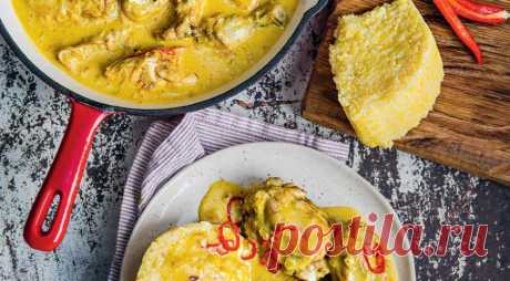 Гедлибже – цыпленок в сметанном соусе, с кукурузной и пшенной «пастой». Пошаговый рецепт с фото на Gastronom.ru