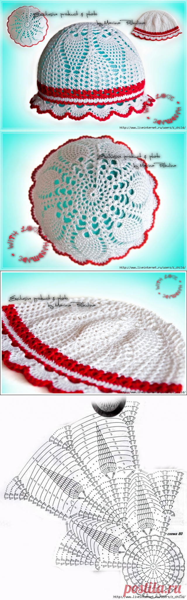 Ажурная панамка для девочки