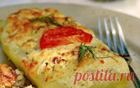 Кабачки, фаршированные творогом