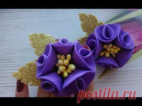 Резинки для волос Цветы из фоамирана  / Hair bands Flowers Tamarana