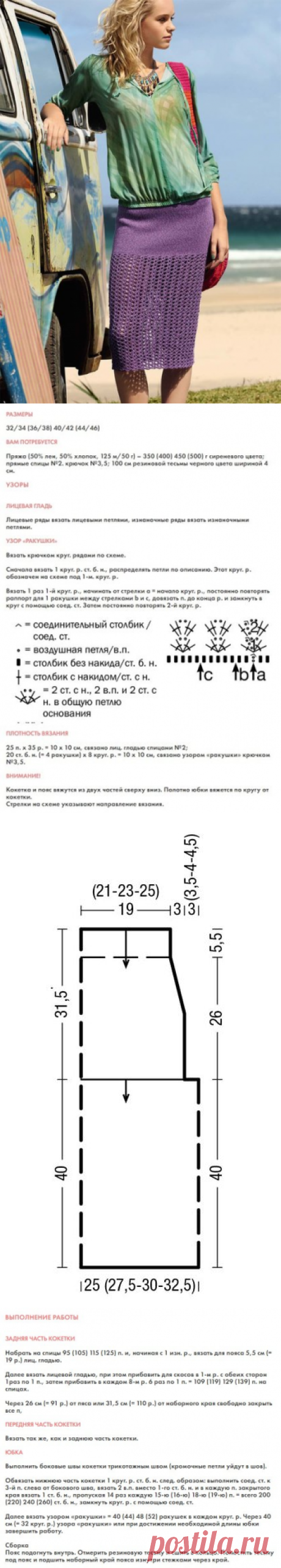 Юбка. Гладь с ажуром. | Просто вязание | Яндекс Дзен