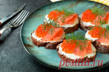 Бутерброды с красной икрой и лимонным маслом на праздник — Домашняя кулинария