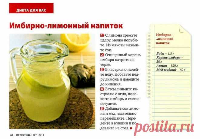 Имбирно-лимонный напиток