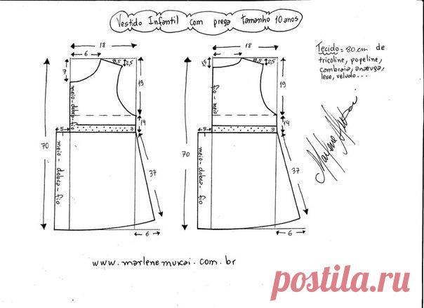 Выкройка платья для девочки от 1 до 12 лет (Шитье и крой) – Журнал Вдохновение Рукодельницы