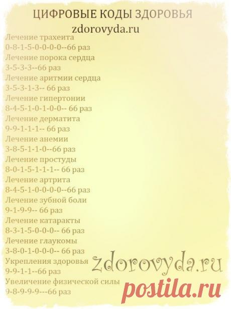 ИСЦЕЛЯЮЩИЕ КОДЫ ЗДОРОВЬЯ. | Познавательный сайт ,,1000 мелочей&quot;