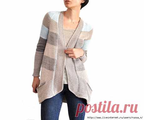 Кардиган спицами "BlueSand" by La Maison Rililie