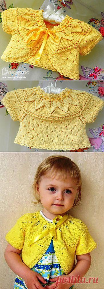 Детский жакетик-болеро с красивой кокеткой - 31 Августа 2013 - Блог - Вязаные вещи на заказ