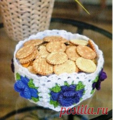 Вяжем аксессуары для кухни: прихватки, подстаканники, ваза для печенья / Вязание крючком / Вязаные крючком аксессуары
