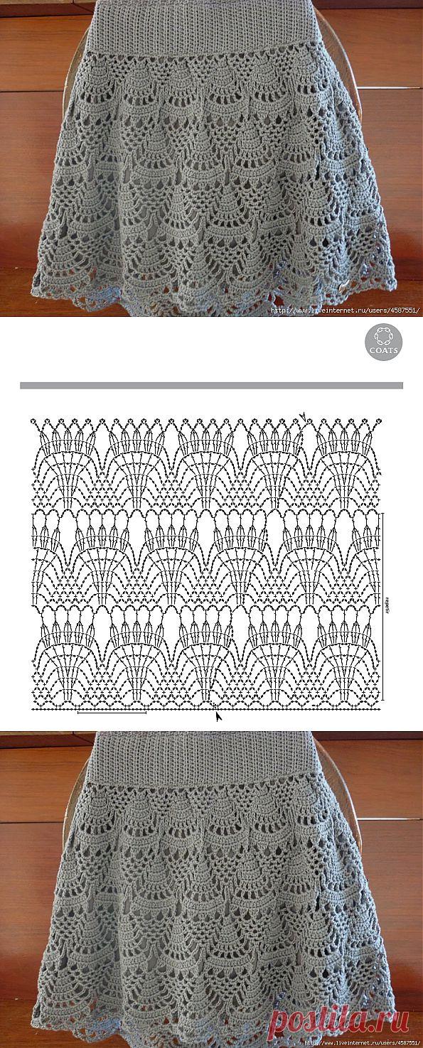 Серая юбка крючком.