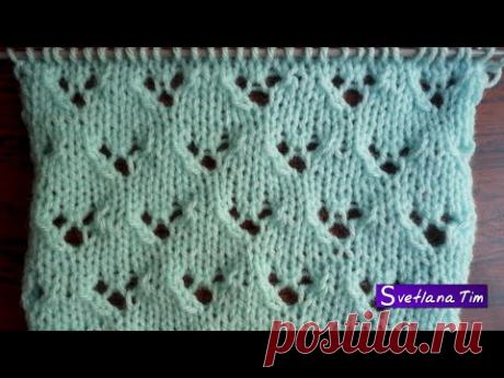 Узоры Спицами: Узор "Трилистник" / Вязание Спицами  № 85