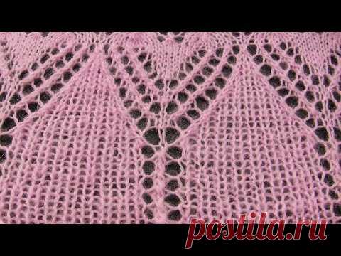 Для начинающих. Как связать ажурный узор спицами с резинкой? 1-е видео. #УзорСпицами