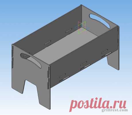 Скачать макет (чертеж) простого разборного мангала (DXF, CDW, M3D)