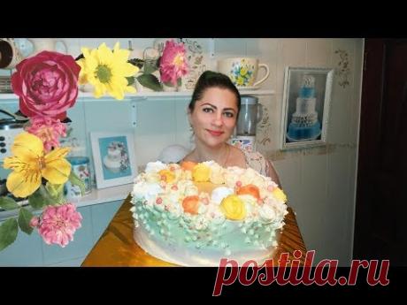 Торт в малазийском стиле. Как сделать кремовую розу / Whipped cream rose tutorial