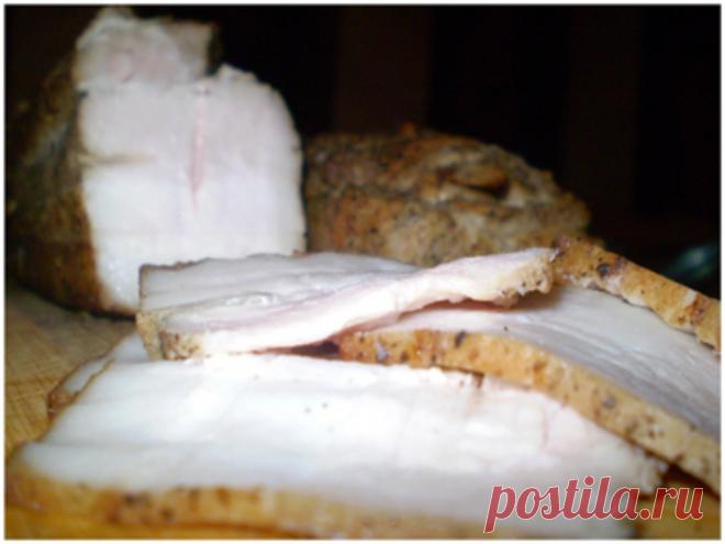 Копченая грудинка/корейка по-домашнему (в аэрогриле)