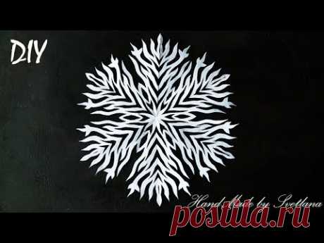 Снежинка из бумаги Как вырезать снежинки Схема Snowflakes from paper Schneeflocke aus Papier