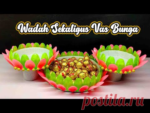 Ide Kreatif - Kreasi wadah sekaligus vas bunga || Plastic Spoon Craft ideas || best out of waste