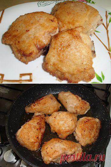 Курица жаренная, в кефирном соусе | Рецепты моей мамы