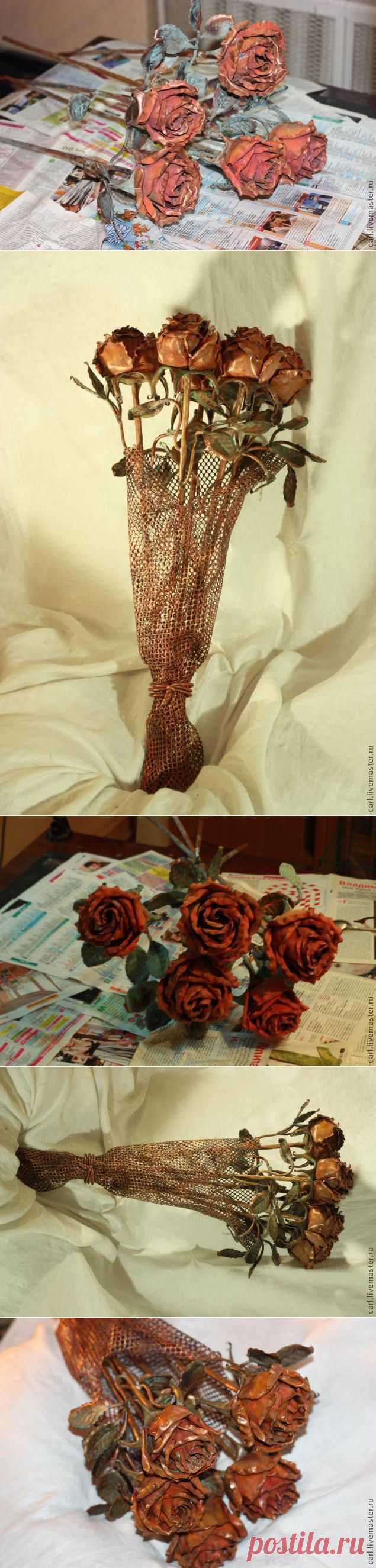Букет медных роз - Ярмарка Мастеров - ручная работа, handmade