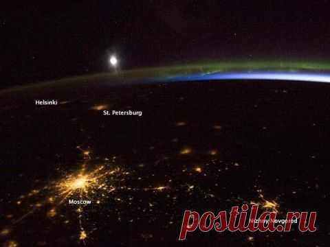 NASA опубликовало снимок ночной Москвы.