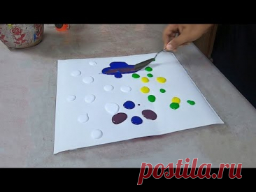 Simple Floral Abstract Painting | Abstract Art on Paper | Easy Tips and Tricks