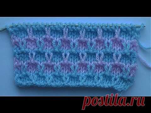 Двухцветный узор из снятых петель (видео) - Ярмарка Мастеров - ручная работа, handmade