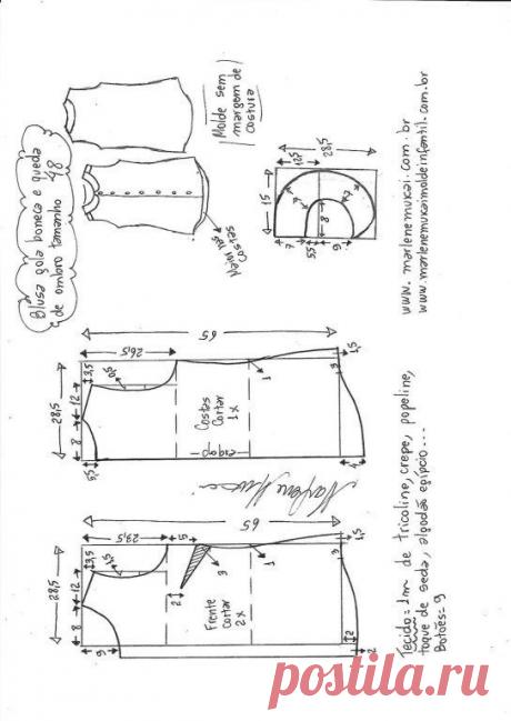 Выкройка летней блузы без рукавов (Шитье и крой) – Журнал Вдохновение Рукодельницы